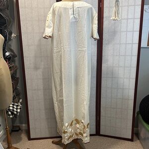 Elegant Cream and Gold Long Dress